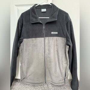 Columbia Men's Dual-Tone Fleece Jacket - Charcoal and Light Gray - Size Large